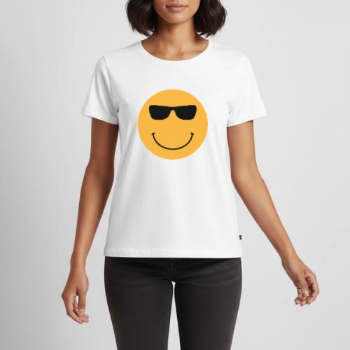 Orange Face with Sunglasses - Women's Premium T-Shirt