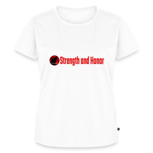 Strength and Honor - Red Letters - Women's Premium T-Shirt