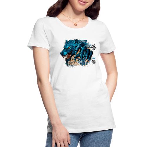 Blue Wolf Graffiti Street Art - Women's Premium T-Shirt