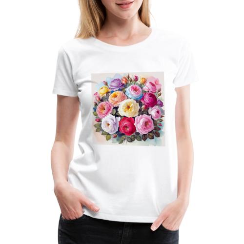 beautiful flowers floral design, wellness, nature - Women's Premium T-Shirt