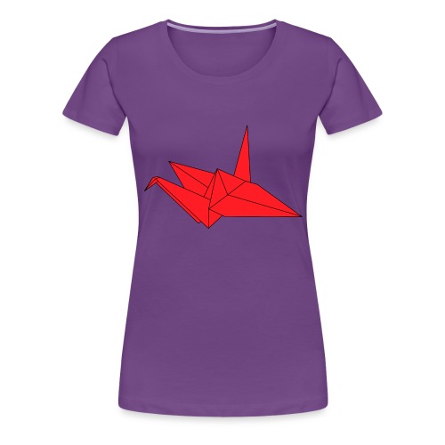 Origami Paper Crane Design - Red - Women's Premium T-Shirt