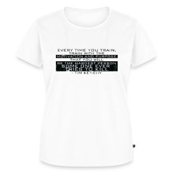 Hardest Person to - Women's Premium T-Shirt - white - Front - AI Model Female 180 light (180cm)