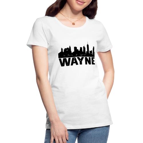 Wayne Skyline Black Wayne Michigan MI City Design - Women's Premium T-Shirt