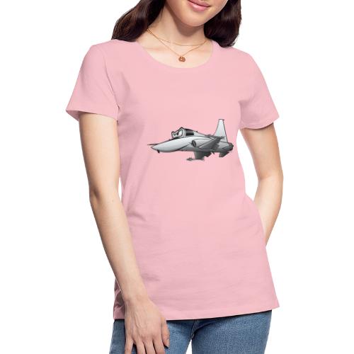 Military Fighter Jet Airplane Cartoon - Women's Premium T-Shirt