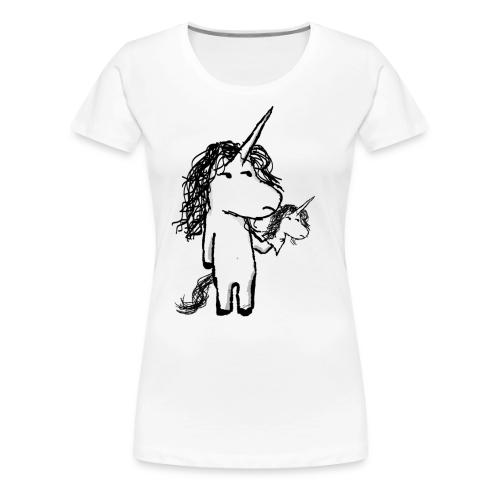 Unicorn with a mini friend angry - Women's Premium T-Shirt