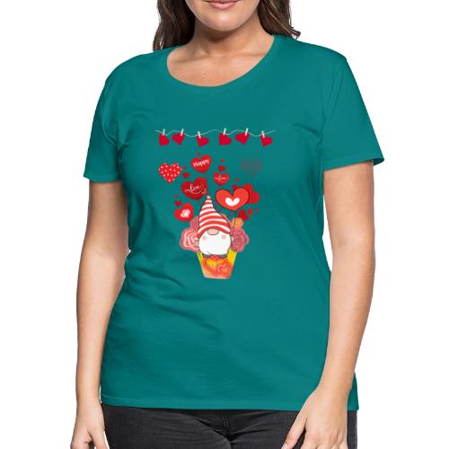 Design wrapped in love hearts, vibrating in love. - Women's Premium T-Shirt