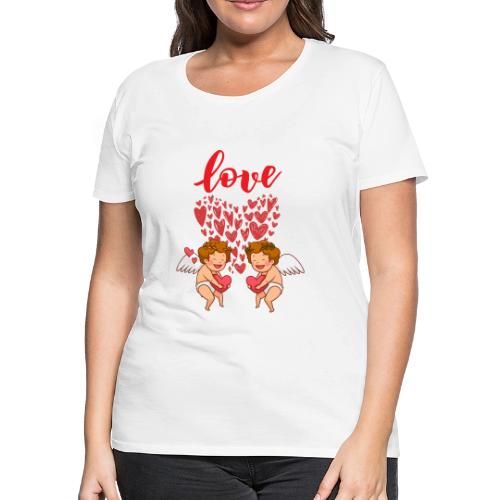 Cupid Love Designs, cupid love angel vibration. - Women's Premium T-Shirt