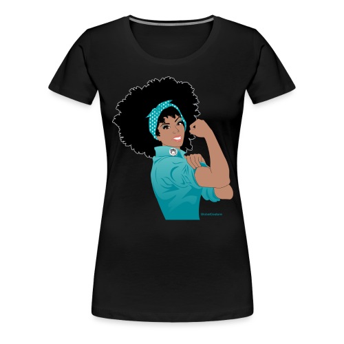 GlobalCouture WeCanDoIt TEAL Girl RGB png - Women's Premium T-Shirt