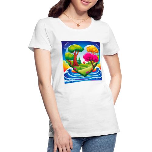 Heart, fantasy, landscapes, nature, fantasy - Women's Premium T-Shirt