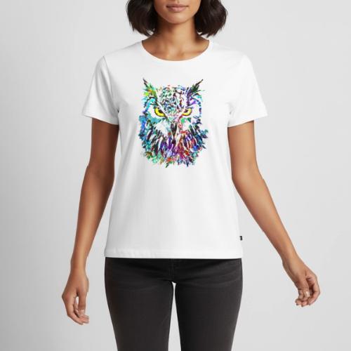 Colorful Owl - Owlet Head Drawing - Women's Premium T-Shirt