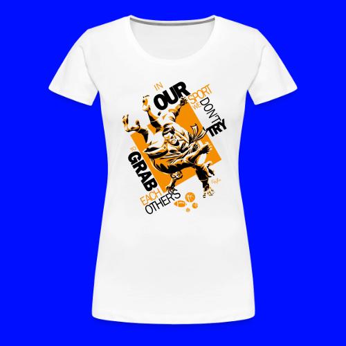 Judo Shirt BJJ Shirt Grab Design for white shirts - Women's Premium T-Shirt