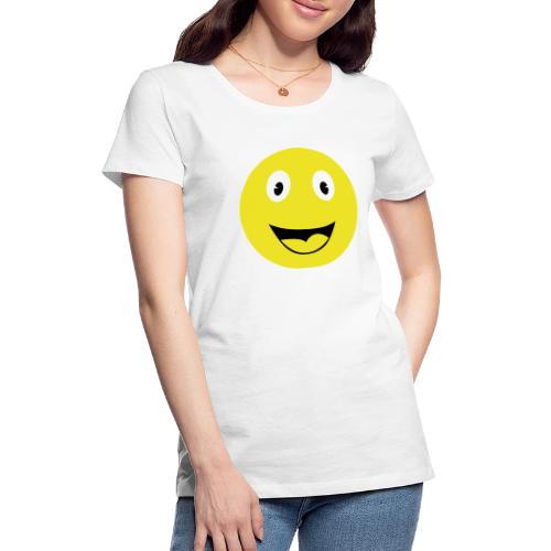 Yellow Happy Face Print - Women's Premium T-Shirt