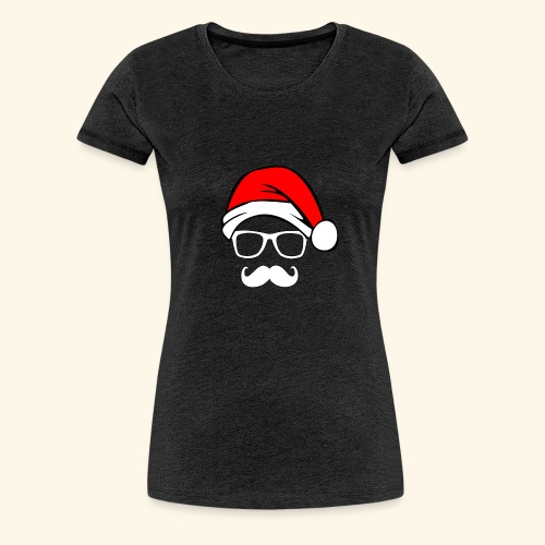 Santa with Geek and Mustache - Women's Premium T-Shirt