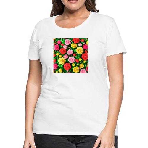 Floral print, colors in rose flowers, nature - Women's Premium T-Shirt