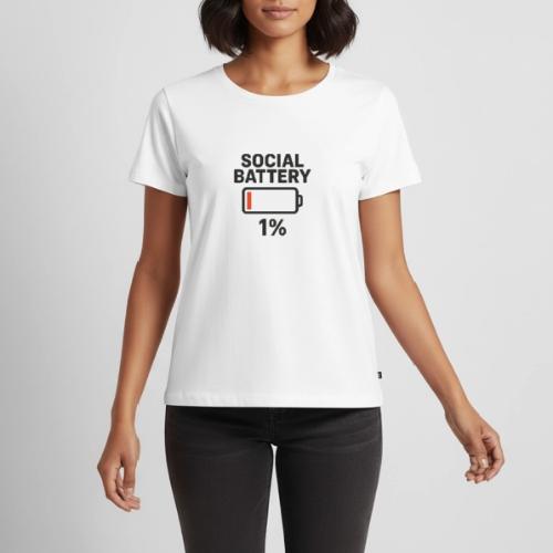 Social battery 1 percent - Women's Premium T-Shirt