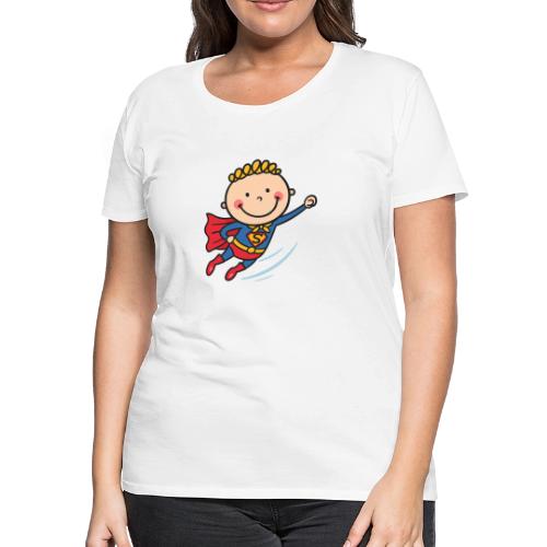 Cartoon Superhero Boy Kids Shirt - Women's Premium T-Shirt
