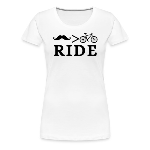 Mustache Ride beats Bicycle Ride - Women's Premium T-Shirt