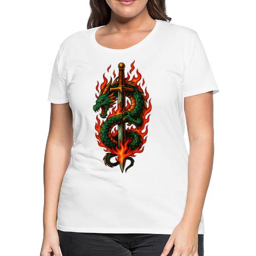 Flaming Dragon Sword Warrior Shirt - Women's Premium T-Shirt