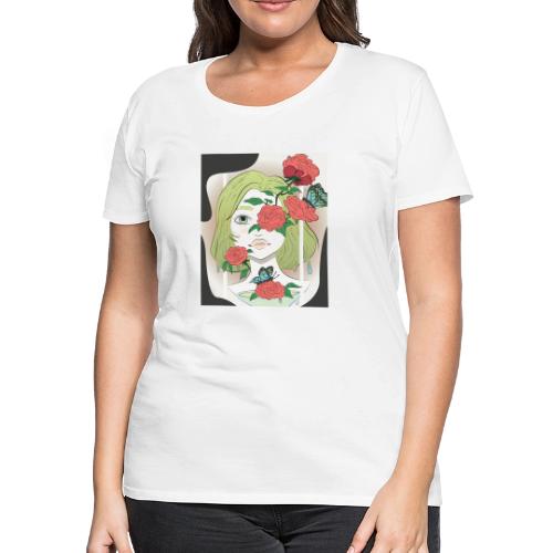 Girl with Rose Vine - Women's Premium T-Shirt