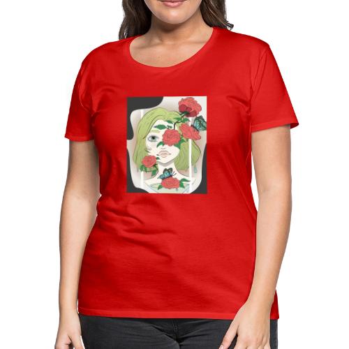 Girl with Rose Vine - Women's Premium T-Shirt