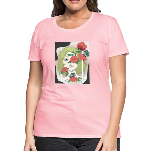Girl with Rose Vine - Women's Premium T-Shirt