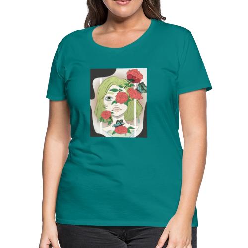 Girl with Rose Vine - Women's Premium T-Shirt