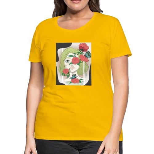 Girl with Rose Vine - Women's Premium T-Shirt