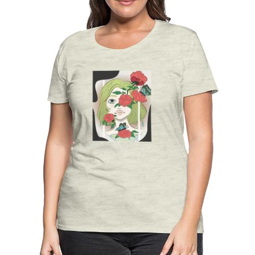 Girl with Rose Vine - Women's Premium T-Shirt