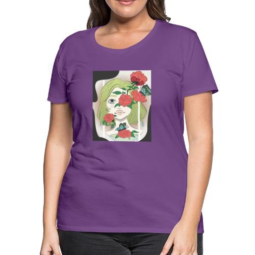 Girl with Rose Vine - Women's Premium T-Shirt
