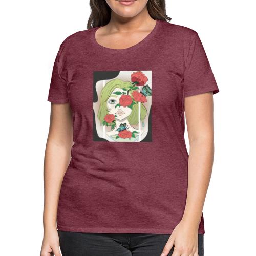 Girl with Rose Vine - Women's Premium T-Shirt