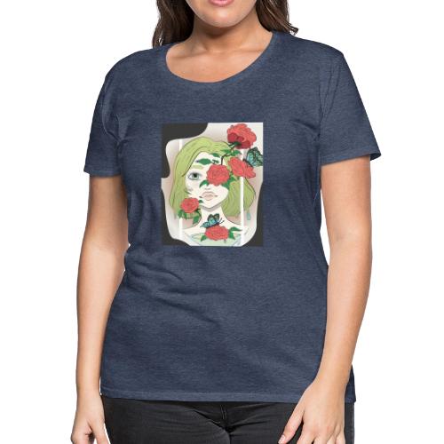 Girl with Rose Vine - Women's Premium T-Shirt