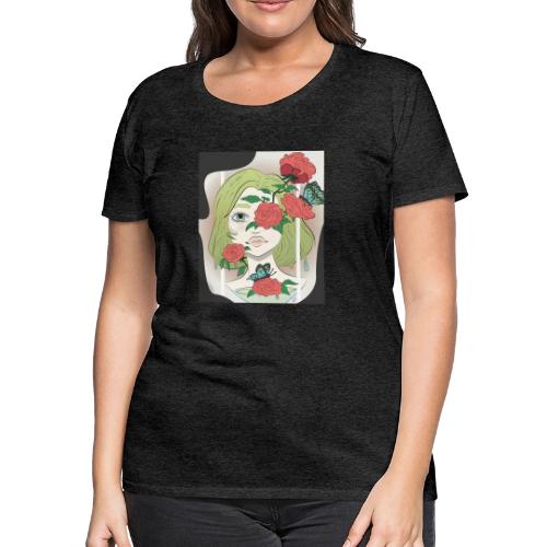 Girl with Rose Vine - Women's Premium T-Shirt