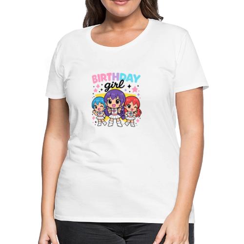 Cute Chibi Birthday Idol Girls - Women's Premium T-Shirt
