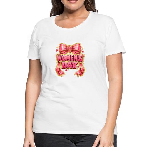 Cute Pink Bow Women’s Day Feminist Symbol - Women's Premium T-Shirt