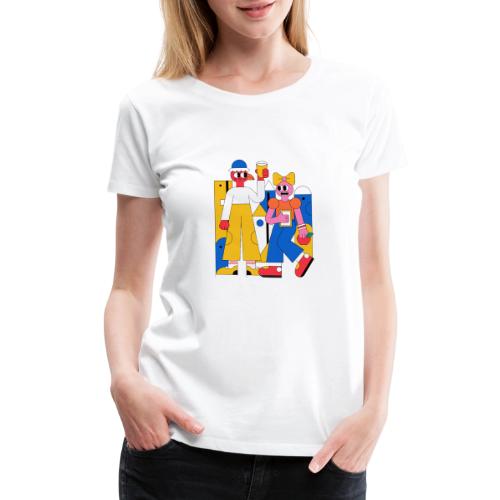 Bold Geometric Duo Pop Art - Women's Premium T-Shirt