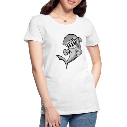 Shark With Attitude Cartoon - Women's Premium T-Shirt