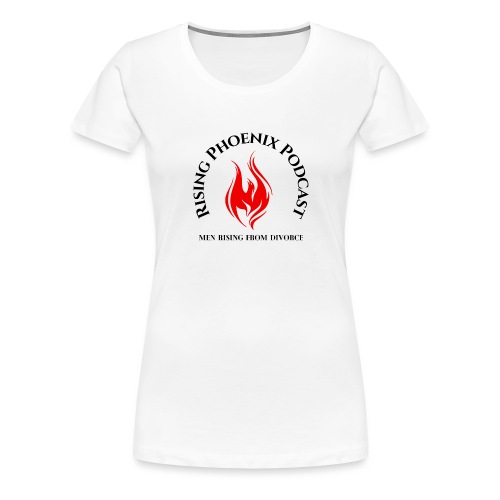 Front (Rising Phoenix-Black) _ Back (Blank) - Women's Premium T-Shirt
