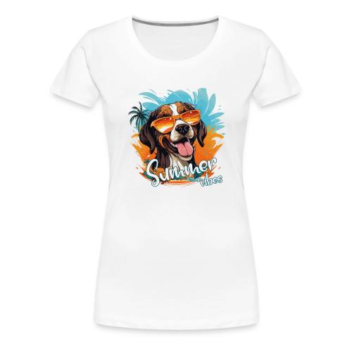 Funny Dog: Summer Vibes - Women's Premium T-Shirt