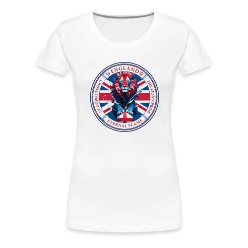 England Lion Emblem T Shirt, Flag Pride Gift - Women's Premium T-Shirt