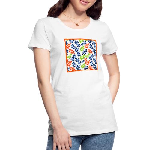 Stylish Elegance in Leaves Pattern - Women's Premium T-Shirt