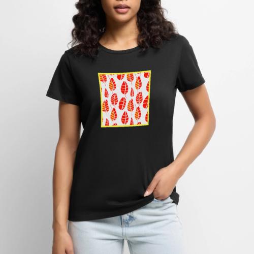 Elegant Leaf Art Neon Aesthetics - Women's Premium T-Shirt