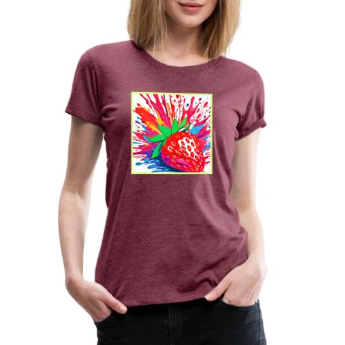 Splatter Strawberry Splash - Women's Premium T-Shirt