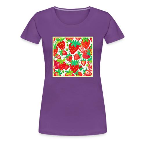 Strawberry Swirl Pattern - Women's Premium T-Shirt