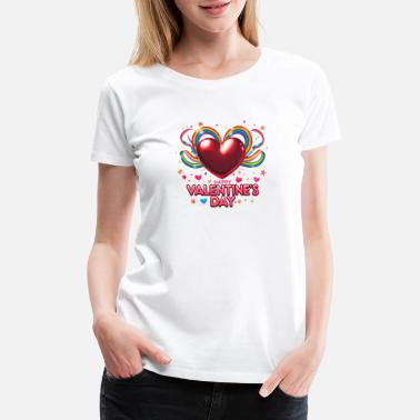 Be Mine Valentine’s Day T-Shirt Women’s – Rainbow Heart Graphic Tee, Short Sleeve Cotton Blend Top, Cute Casual Gift For Girlfriend, Wife, Sister Or Friend - View #5