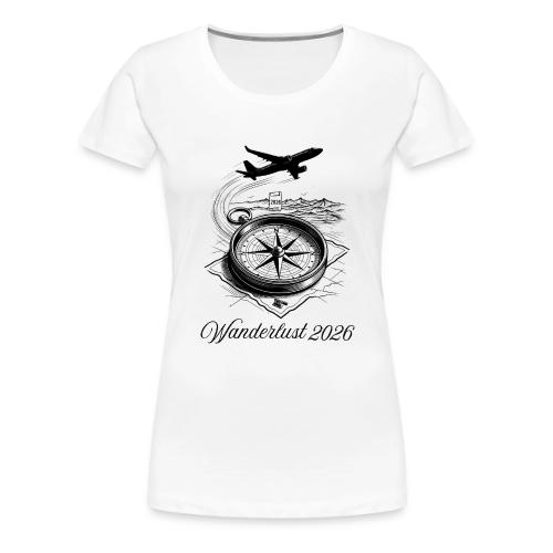 Wanderlust 2026 T-Shirt | Minimalist Travel Plane - Women's Premium T-Shirt