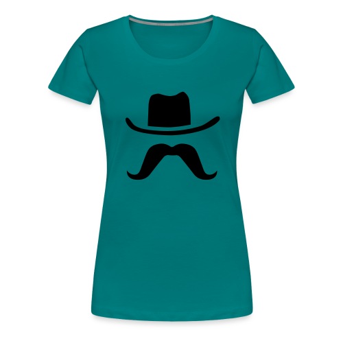 Hat & Mustache - Women's Premium T-Shirt