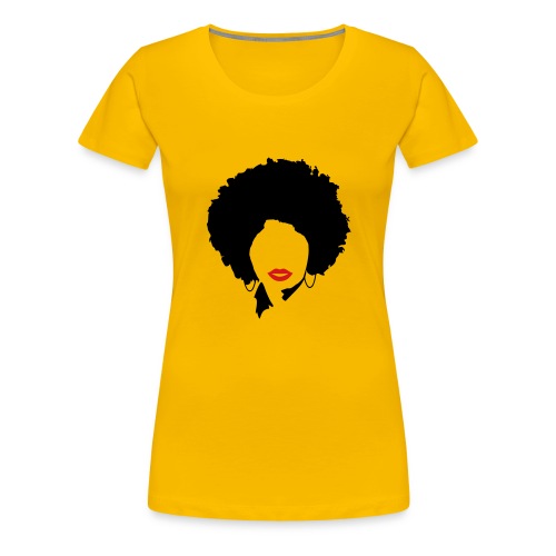 Afro with red lips - Women's Premium T-Shirt