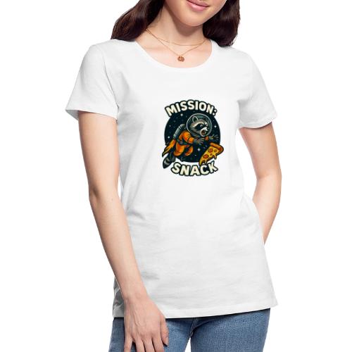 Mission Snack Raccoon Pizza Space Design - Women's Premium T-Shirt