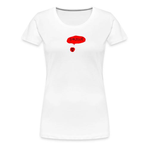 Bonjour Spider, White Outline (tshirts) - Women's Premium T-Shirt