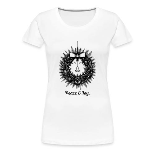 Peace & Joy T-Shirt | Minimalist Elegant Christmas - Women's Premium T-Shirt